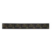 Elegant Golden and Black Merry Christmas Satinband (Vorderseite)