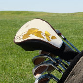 Elegant Golden Birch Leaf Personalized Christmas   Golf Headcover
