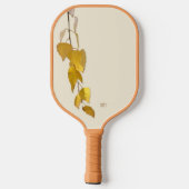 Elegant Golden Birch Leaf Personalized Christmas Pickleball Schläger (Rückseite)