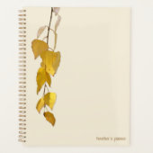 Elegant Golden Birch Leaf Personalized Christmas Planer (Vorderseite)
