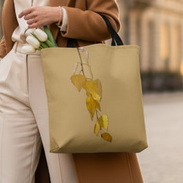 Elegant Golden Birch Leaves Christmas Gift Tasche