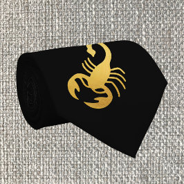 Elegant Golden - Black Scorpio Zodiac Krawatte