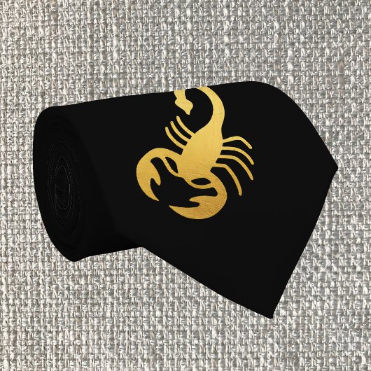 Elegant Golden - Black Scorpio Zodiac Krawatte