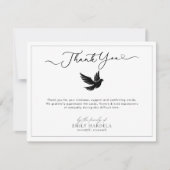 Elegant Golden Blue Floral Beerdigung Danke Karte (Vorderseite)