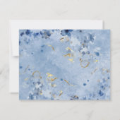 Elegant Golden Blue Floral Beerdigung Danke Karte (Rückseite)