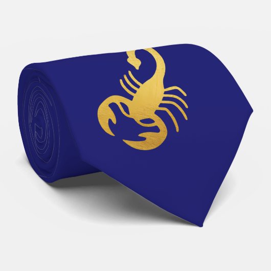 Elegant Golden - Blue Scorpio Krawatte (Gerollt)