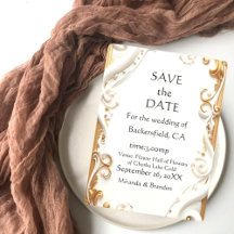 "Elegant Golden Botanical Wedding Invitation - Foi