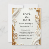 "Elegant Golden Botanical Wedding Invitation - Foi Einladung (Vorderseite)