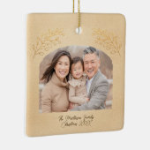 Elegant Golden Branches Arch Photo Beige Keramikornament (Rechts)