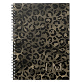 Elegant Golden Brown Leopard Monogram Notebook Notizblock (Vorderseite)