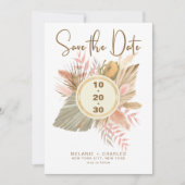 Elegant Golden Brown Pampas Grass Boho Foliage Save The Date (Vorderseite)