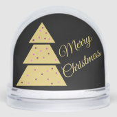 Elegant Golden Christmas Tree Snow Globe Schneekugeln (Vorderseite)