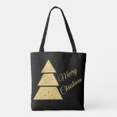 Elegant Golden Christmas Tree Tote Bag Tasche (Rückseite)