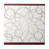 Elegant Golden Circle Geometry Pattern Fliese (Vorderseite)