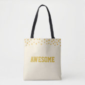 Elegant Golden Confetti auf Beige Tasche (Vorderseite)