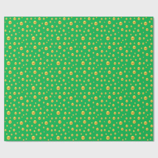 Elegant Golden Confetti on Green Geschenkpapier (Flach)
