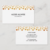 Elegant Golden Confetti on White Visitenkarte (Vorne/Hinten)