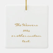 Elegant Golden Custom John 3:16 Bibel Weihnachten Keramikornament (Rückseite)