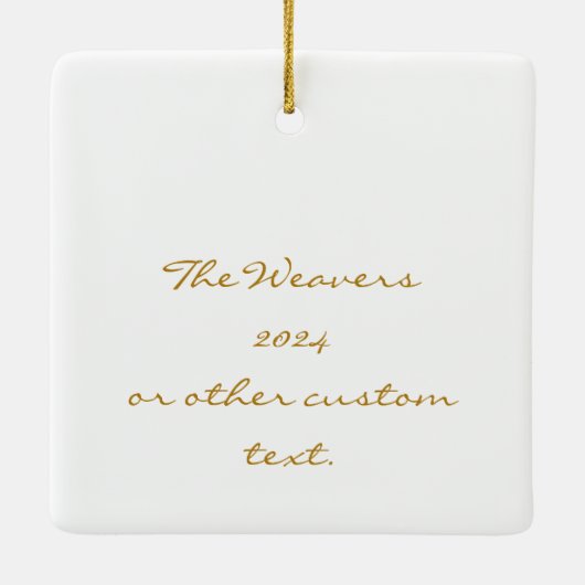 Elegant Golden Custom John 3:16 Bibel Weihnachten Keramikornament (Rückseite)