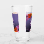 Elegant Golden Daisies mit Lila Glitzer Hochzeit Glas (Links)