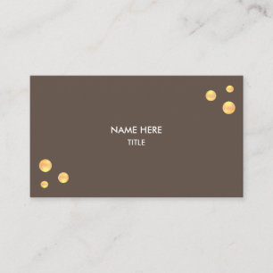 Elegant Golden Dots on Coffee Brown Visitenkarte