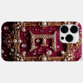 Elegant Golden E Letter Monogram Case-Mate iPhone Hülle (Rückseite (Horizontal))