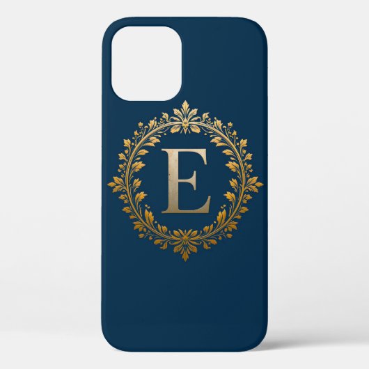 Elegant Golden E Letter Monogram Case-Mate iPhone Hülle (Rückseite)