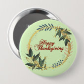 ELEGANT GOLDEN FALL FOLIAGE WREATH ERNTEDANK BU BUTTON (Vorne & Hinten)