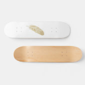 Elegant Golden Feather Line Art - Modern Aesthetic Skateboard (Horizontal)