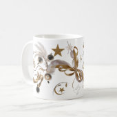 Elegant Golden Feather Swirl Coffee Art Classic Kaffeetasse (Vorderseite Links)