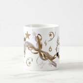 Elegant Golden Feather Swirl Coffee Art Classic Kaffeetasse (Mittel)