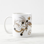 Elegant Golden Feather Swirl Coffee Art Classic Kaffeetasse (Links)