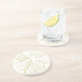 ​Elegant Golden Floral Abstract Line Art Getränkeuntersetzer (Seite)