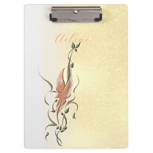 Elegant Golden Floral Vine clipboard  Klemmbrett (Vorderseite)