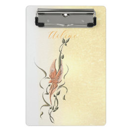 Elegant Golden Floral Vine mini clipboard  Klemmbrett