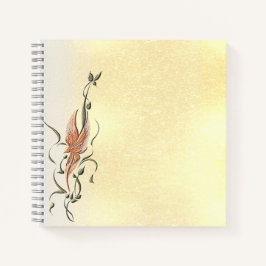 Elegant Golden Floral Vine Spiral Photo Notebook Notizblock