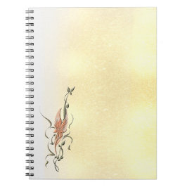 Elegant Golden Floral Vine Spiral Photo Notebook Notizblock
