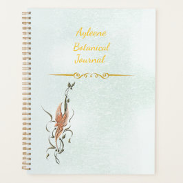 Elegant Golden Floral Vine Spiral Photo Notebook Planer