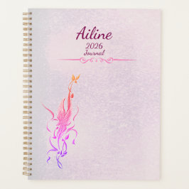 Elegant Golden Floral Vine spiral planner  Planer