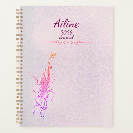 Elegant Golden Floral Vine spiral planner  Planer (Vorderseite)