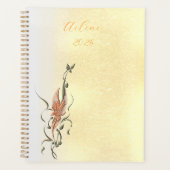 Elegant Golden Floral Vine spiral planner  Planer (Vorderseite)