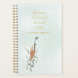 Elegant Golden Floral Vine Spiral planner Planer