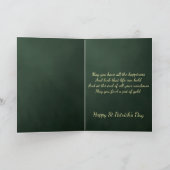 Elegant Golden Four Leaf Clover St. Patricks Day Karte (Innenseite)