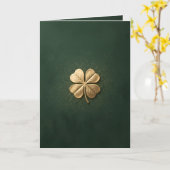 Elegant Golden Four Leaf Clover St. Patricks Day Karte (Gelbe Blume)
