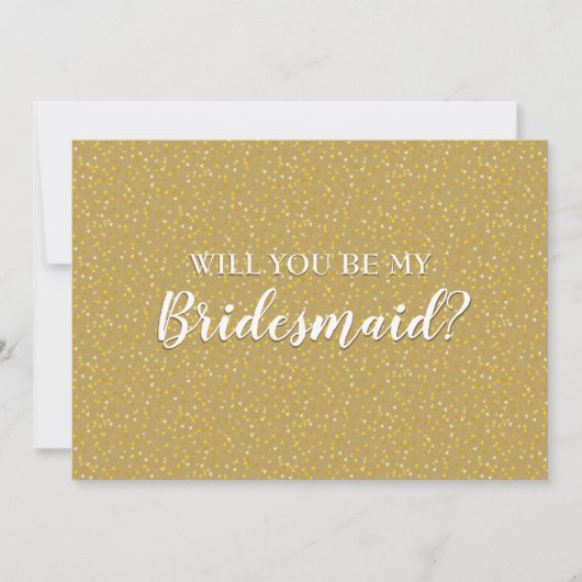 Elegant Golden Hearts Bridesmaid, Trauzeugin Einladung (Vorderseite)
