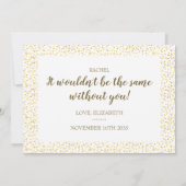 Elegant Golden Hearts Bridesmaid, Trauzeugin Einladung (Rückseite)