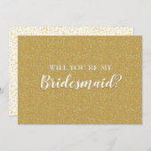 Elegant Golden Hearts Bridesmaid, Trauzeugin Einladung (Vorne/Hinten)