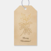 Elegant Golden Holly Christmas Cookie Mix Beige Geschenkanhänger (Rückseite)