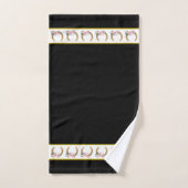 Elegant, Golden Horseshoes on Black and White Badhandtuch Set (Handtuch)