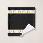 Elegant, Golden Horseshoes on Black and White Badhandtuch Set (Waschlappen)